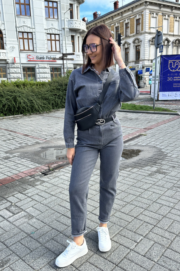 KOMBINEZON JEANSOWY GIGI SZARY