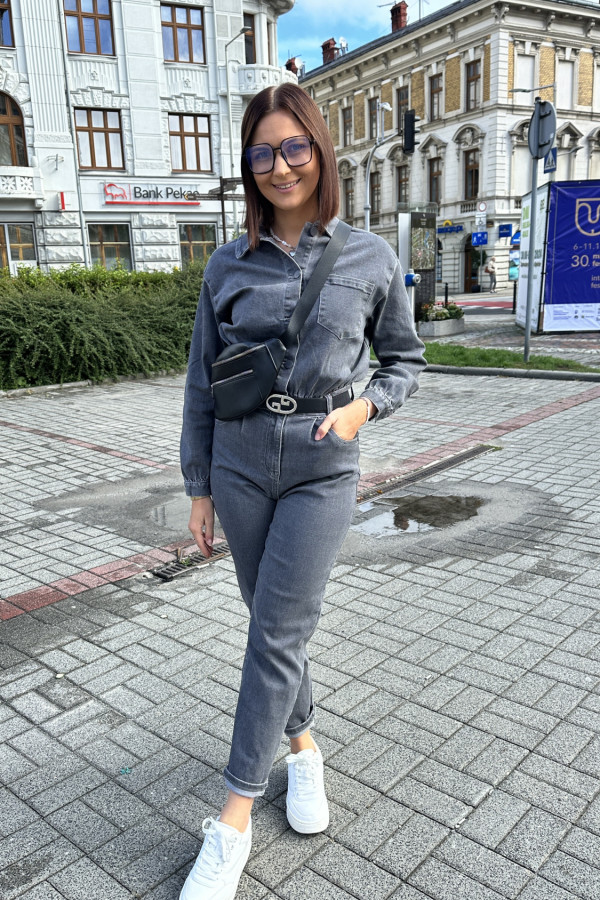 KOMBINEZON JEANSOWY GIGI SZARY 1