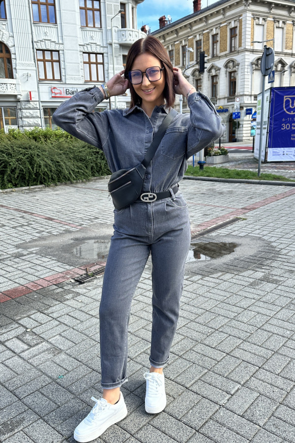 KOMBINEZON JEANSOWY GIGI SZARY 3
