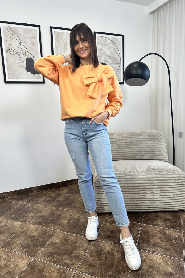 BLUZA LOLA Z KOKARDKĄ POMARAŃCZ