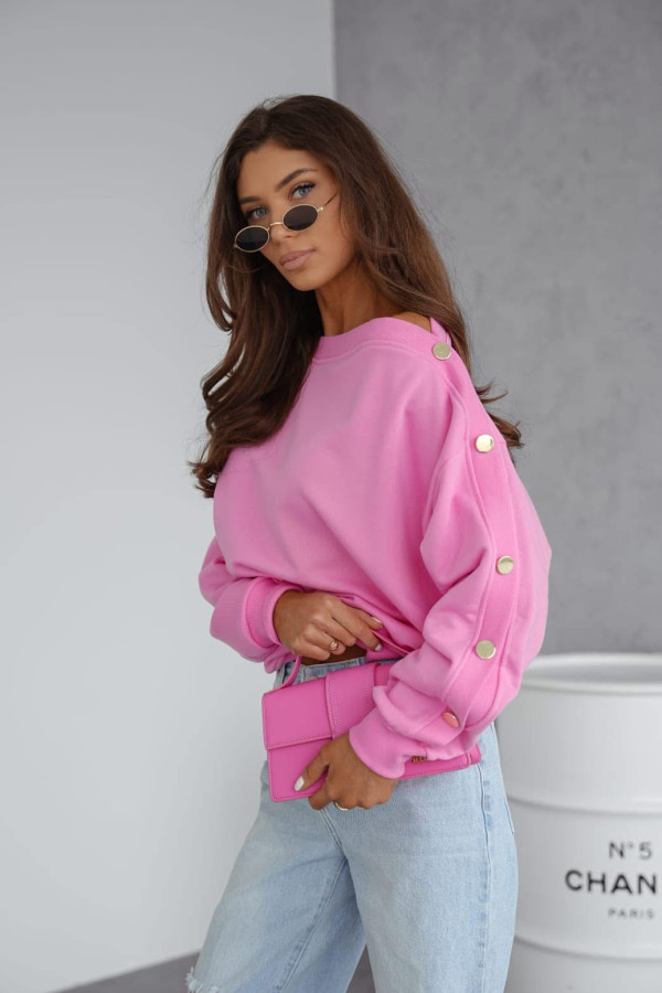 BLUZA Z GUZIKAMI RÓŻOWA