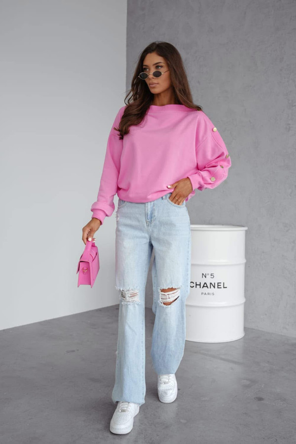BLUZA Z GUZIKAMI RÓŻOWA 2