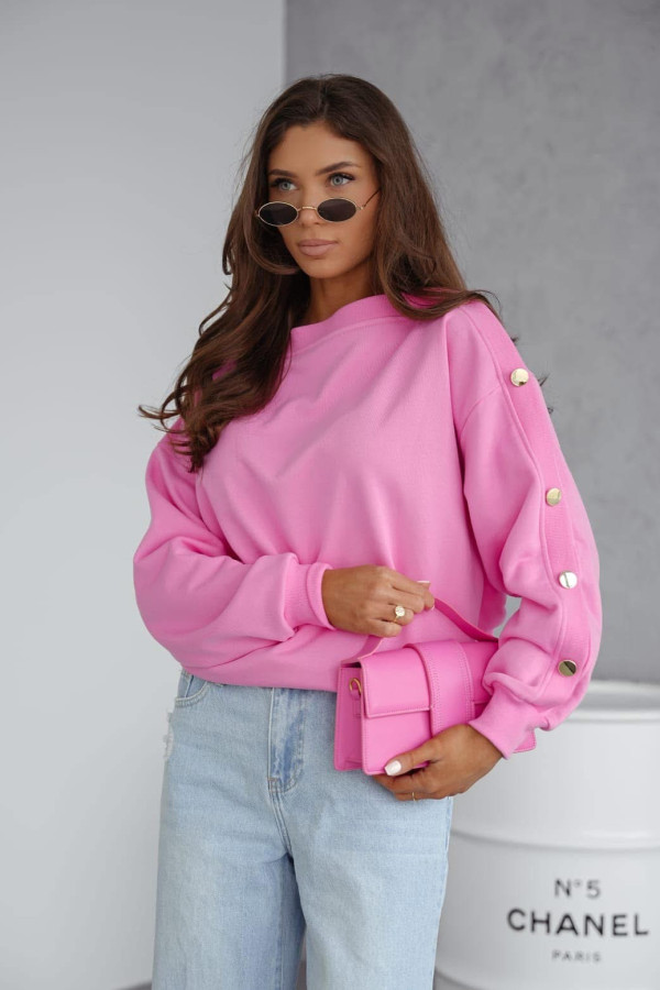 BLUZA Z GUZIKAMI RÓŻOWA 1