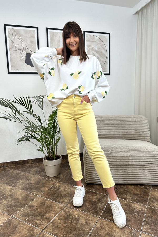 SPODNIE MOM JEANS ŻÓŁTE