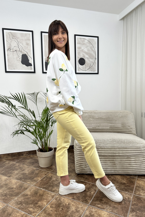 SPODNIE MOM JEANS ŻÓŁTE 3