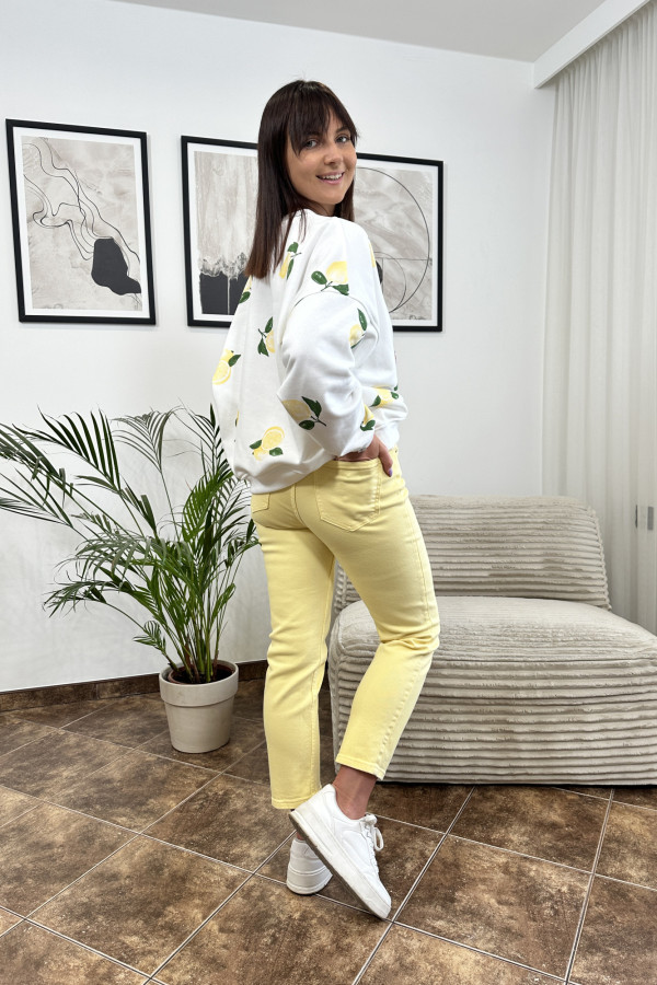 SPODNIE MOM JEANS ŻÓŁTE 4