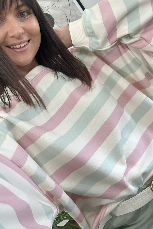 BLUZA TORI PASKI PASTELOWE