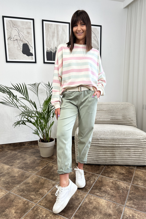 BLUZA TORI PASKI PASTELOWE 7