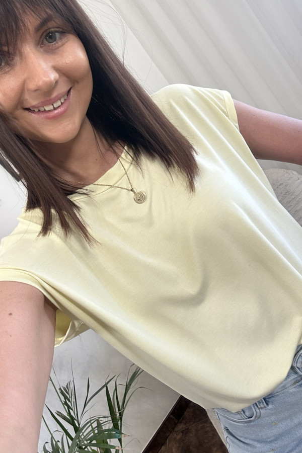 T-SHIRT BAWEŁNIANY BASIC ŻÓŁTY