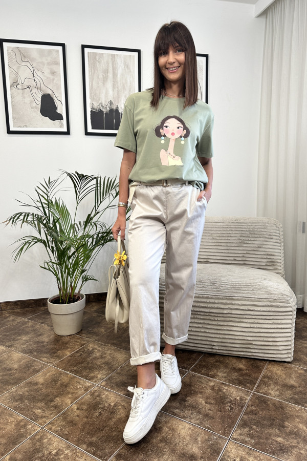 T-SHIRT ZIELONY ŻÓŁTA DZIEWCZYNA 5