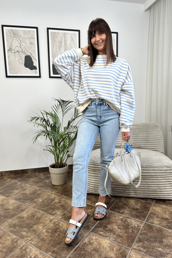 SPODNIE JEANSOWE STILO WIDE LEG JASNONIEBIESKIE