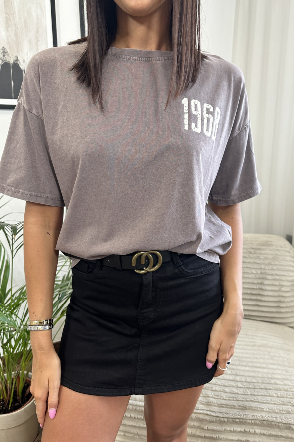 T-SHIRT BAWEŁNIANY 1968 BRĄZOWY 1