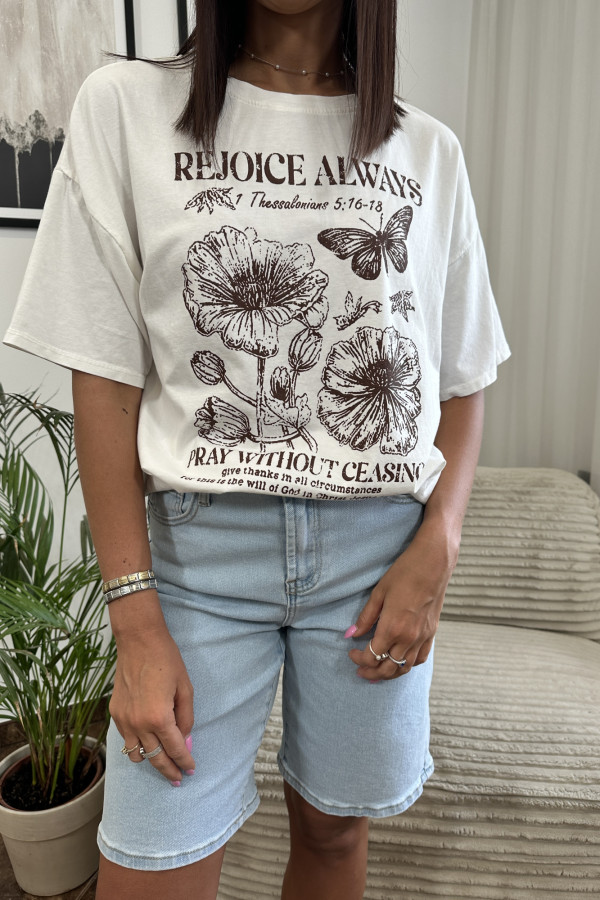 T-SHIRT REJOICE ALWAYS BIAŁY 1