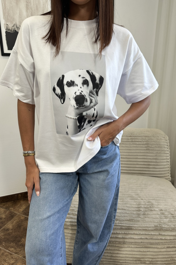 T-SHIRT LEO BIAŁY PERŁY 4