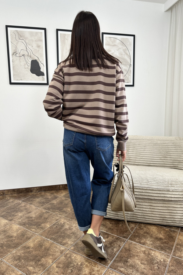 BLUZA AUTUMN BRĄZOWE PASKI 4