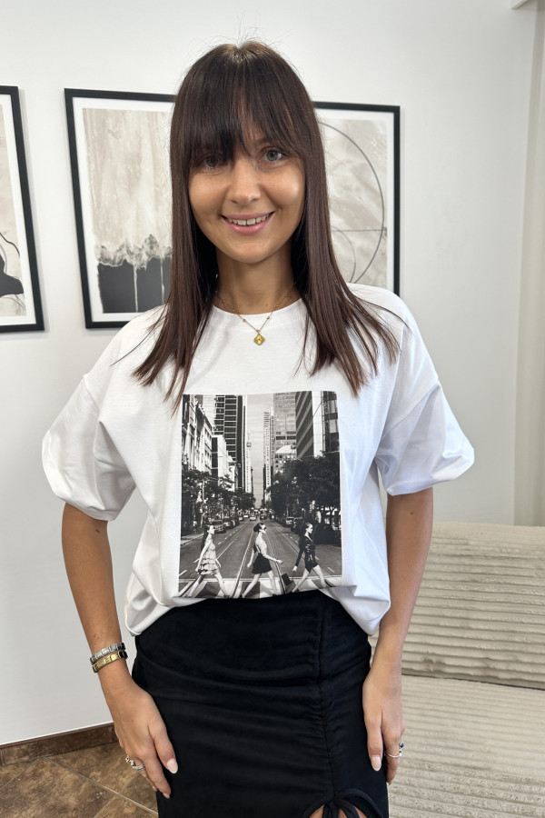 T-SHIRT CITY BIAŁY