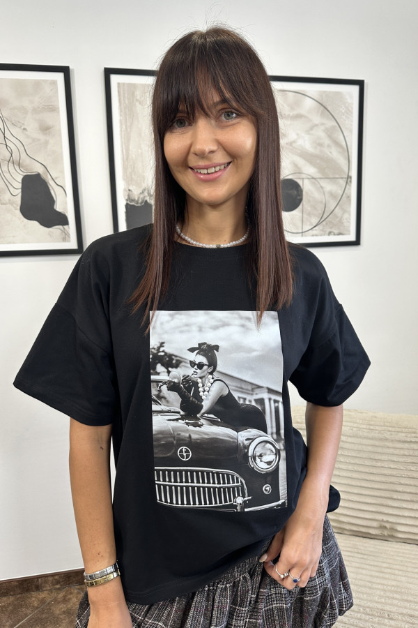 T-SHIRT ARTELIO CZARNY PERŁY 1