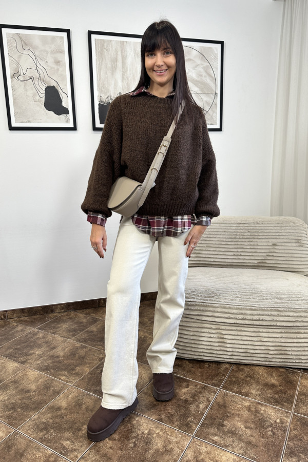 SWETER GINNY BRĄZOWY 9